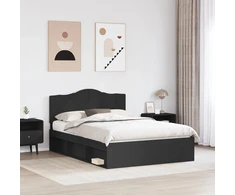 Lovos rėmas Juoda 160 x 200 cm Kietos pušies mediena