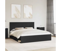 Lovos rėmas Juoda 200 x 200 cm Kietos pušies mediena