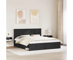 Lovos rėmas Juoda 200 x 200 cm Kietos pušies mediena