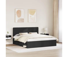 Lovos rėmas Juoda 200 x 200 cm Kietos pušies mediena