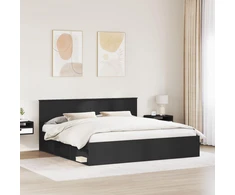 Lovos rėmas Juoda 200 x 200 cm Kietos pušies mediena
