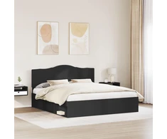 Lovos rėmas Juoda 200 x 200 cm Kietos pušies mediena