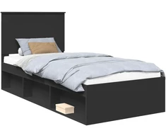 Lova Lovos rėmas Juoda 90 x 200 cm Kietos pušies mediena