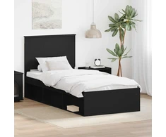 Lova Lovos rėmas Juoda 90 x 200 cm Kietos pušies mediena