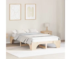 Lova Lovos rėmas Natūrali 135 x 190 cm Kietos pušies mediena