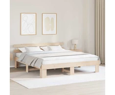 Lovos rėmas Natūrali 200 x 200 cm Kietos pušies mediena