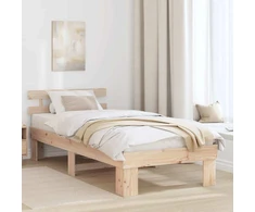 Lova Lovos rėmas Natūrali 90 x 190 cm Kietos pušies mediena