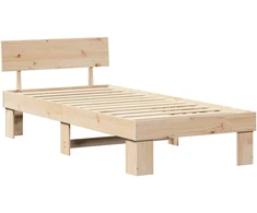 Lova Lovos rėmas Natūrali 90 x 190 cm Kietos pušies mediena