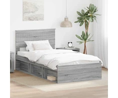 Lova Lovos rėmas Pilkas Sonoma 100 x 200 cm Kietos pušies mediena