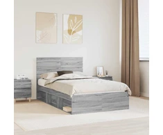 Lova Lovos rėmas Pilkas Sonoma 120 x 190 cm Kietos pušies mediena
