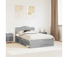 Lova Lovos rėmas Pilkas Sonoma 120 x 190 cm Kietos pušies mediena