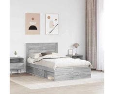 Lova Lovos rėmas Pilkas Sonoma 120 x 190 cm Kietos pušies mediena
