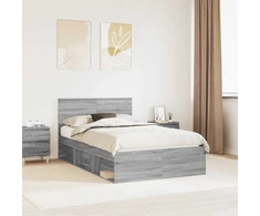 Lova Lovos rėmas Pilkas Sonoma 135 x 190 cm Apdirbta mediena