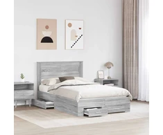 Lova Lovos rėmas Pilkas Sonoma 135 x 190 cm Apdirbta mediena