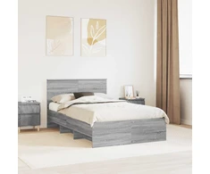 Lova Lovos rėmas Pilkas Sonoma 137 x 203 cm Apdirbta mediena