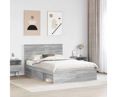 Lovos rėmas Pilkas Sonoma 140 x 190 cm Kietos pušies mediena