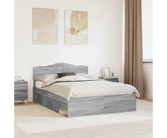 Lovos rėmas Pilkas Sonoma 140 x 200 cm Kietos pušies mediena