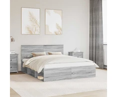 Lovos rėmas Pilkas Sonoma 160 x 200 cm Kietos pušies mediena