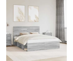 Lovos rėmas Pilkas Sonoma 160 x 200 cm Kietos pušies mediena
