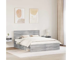 Lovos rėmas Pilkas Sonoma 160 x 200 cm Kietos pušies mediena