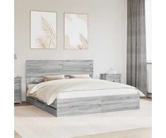 Lovos rėmas Pilkas Sonoma 180 x 200 cm Inžinerinė mediena