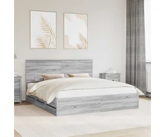 Lovos rėmas Pilkas Sonoma 180 x 200 cm Inžinerinė mediena