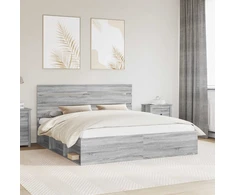 Lovos rėmas Pilkas Sonoma 180 x 200 cm Kietos pušies mediena