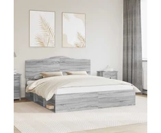 Lovos rėmas Pilkas Sonoma 180 x 200 cm Kietos pušies mediena