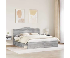 Lovos rėmas Pilkas Sonoma 180 x 200 cm Kietos pušies mediena