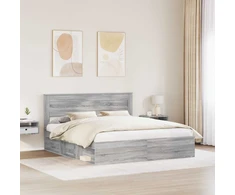 Lovos rėmas Pilkas Sonoma 180 x 200 cm Kietos pušies mediena