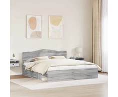 Lovos rėmas Pilkas Sonoma 180 x 200 cm Kietos pušies mediena