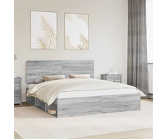 Lovos rėmas Pilkas Sonoma 180 x 200 cm Kietos pušies mediena