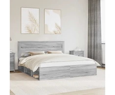 Lovos rėmas Pilkas Sonoma 180 x 200 cm Kietos pušies mediena
