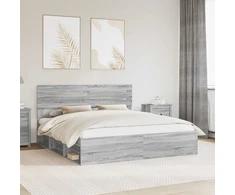 Lovos rėmas Pilkas Sonoma 180 x 200 cm Kietos pušies mediena