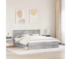 Lovos rėmas Pilkas Sonoma 200 x 200 cm Apdirbta mediena
