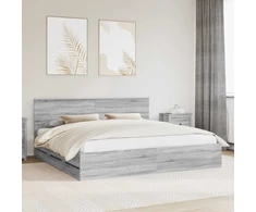 Lovos rėmas Pilkas Sonoma 200 x 200 cm Inžinerinė mediena