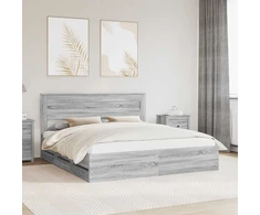 Lovos rėmas Pilkas Sonoma 200 x 200 cm Inžinerinė mediena