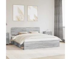 Lovos rėmas Pilkas Sonoma 200 x 200 cm Kietos pušies mediena