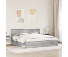 Lovos rėmas Pilkas Sonoma 200 x 200 cm Kietos pušies mediena