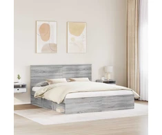 Lovos rėmas Pilkas Sonoma 200 x 200 cm Kietos pušies mediena