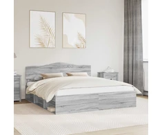 Lovos rėmas Pilkas Sonoma 200 x 200 cm Kietos pušies mediena