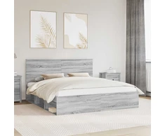 Lovos rėmas Pilkas Sonoma 200 x 200 cm Kietos pušies mediena