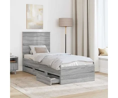 Lova Lovos rėmas Pilkas Sonoma 75 x 190 cm Inžinerinė mediena