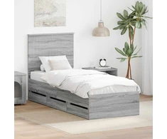Lova Lovos rėmas Pilkas Sonoma 75 x 190 cm Inžinerinė mediena