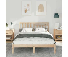 Lova Lovos rėmas Ruda 135 x 190 cm Kietos pušies mediena