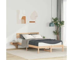 Lova Lovos rėmas Ruda 135 x 190 cm Kietos pušies mediena