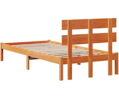 Lova Lovos rėmas Ruda 75 x 190 cm Pušies medienos masyvas