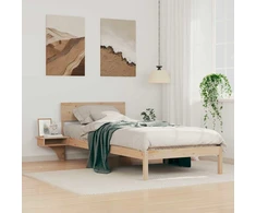 Lova Lovos rėmas Ruda 80 x 200 cm Kietos pušies mediena