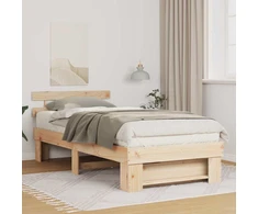 Lova Lovos rėmas Ruda 90 x 190 cm Kietos pušies mediena