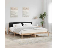 Lovos rėmas Ruda ir juoda 200 x 200 cm Pušies masyvas